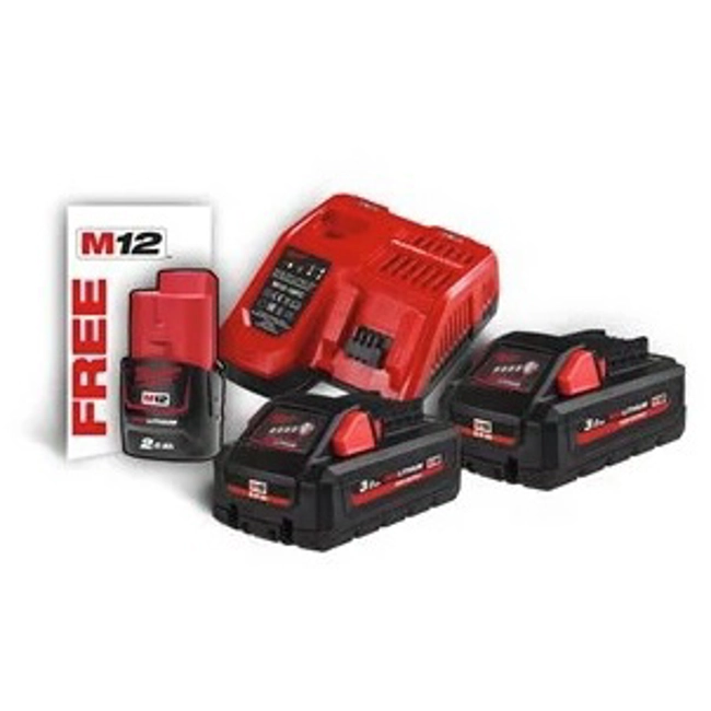 Vendita online Kit 2 batterie High Output™ 18V 3Ah + Batteria 12V 2Ah + Caricabatterie